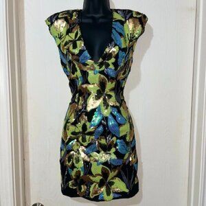 Small Elliatt Women's Lina Sequined Floral Minidress. New with tags